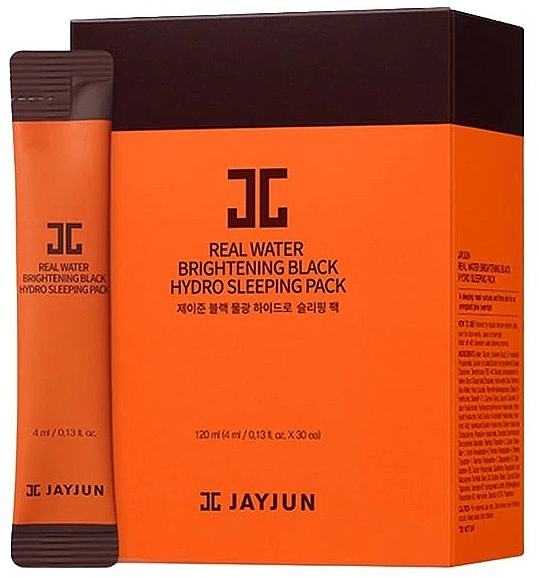 Маска черная ночная (саше) - Jayjun Real Water Brightening Black Hydro Sleeping Pack Mask — фото N1