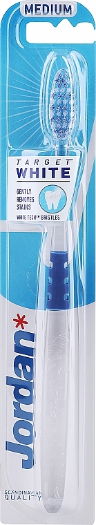 Дизайнерська зубна щітка середньої жорсткості, синя - Jordan Target White — фото N3