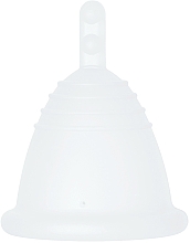 Менструальная чаша с ножкой, размер XL, прозрачная, укороченная - MeLuna Classic Shorty Menstrual Cup Stem — фото N1