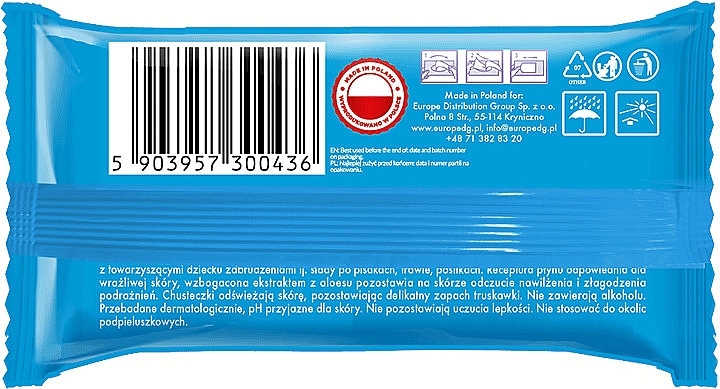 Влажные салфетки с клубничным ароматом, 15 шт. - Buzzy Bing Wet Wipes — фото N2