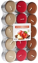 Парфумерія, косметика Набір чайних свічок "Яблуко-кориця", 30 шт. - Bispol Apple-Cinnamon Scented Candles