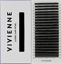 Накладные ресницы "Elite", черные, 20 линий (mix, 0.07, M, (6-14)) - Vivienne — фото N1