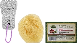 Парфумерія, косметика Набір, з ароматом граната - Kalliston (soap/100g + stone/1pcs + sponge/1pcs)