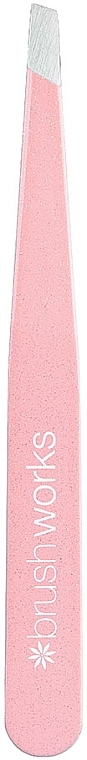 Пинцет со скошенным краем, розовый - Brushworks Precision Slanted Tweezers — фото N2