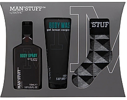 Набор - Man'Stuff Sock Gift Set (sh/gel/150ml + b/spray/150ml + socks/1pair) — фото N1