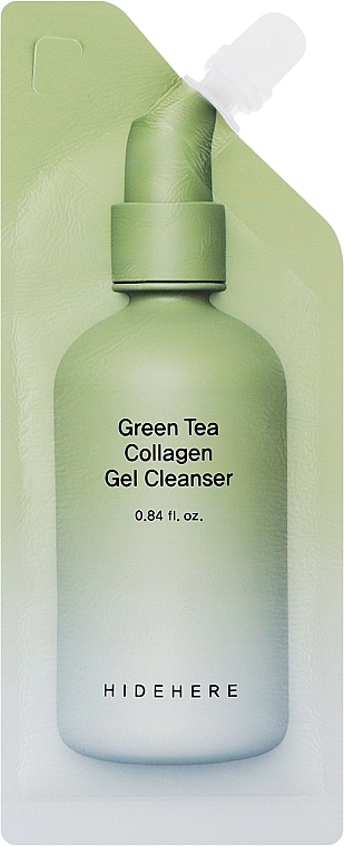 Колагеновий гель для очищення шкіри обличчя - Pink Hidehere Green Tea Collagen Gel Cleanser — фото N1