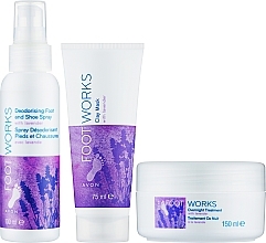 Набір - Avon Foot Works (foot/chr/150ml + foot/spr/100ml + mask/75ml) — фото N1