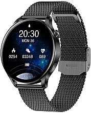Смарт-часы для женщин, черная сталь - Garett Smartwatch Lady Elegance RT — фото N1