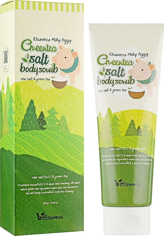 Скраб для тіла з екстрактом зеленого чаю - Elizavecca Body Care Milky Piggy Greentea Salt Body Scrub