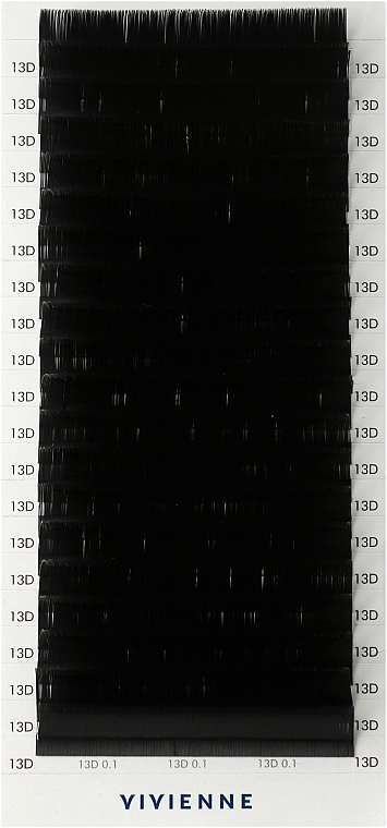 Накладные ресницы "Elite", черные, 20 линий (0,1, D, 13) - Vivienne — фото N1