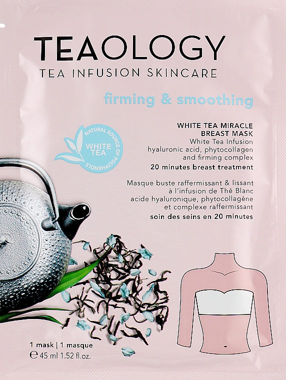 Маска для зони декольте з екстрактом білого чаю - Teaology White Tea Miracle Breast Mask Firming & Smoothing — фото N4
