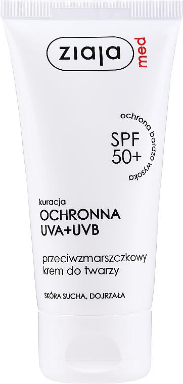 Крем для обличчя проти зморшок для зрілої і сухої шкіри SPF 50+ - Ziaja Med Cream Wrinkle Dry Spf 50 — фото N4