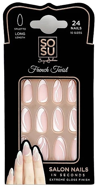 Набор накладных ногтей - Sosu by SJ Salon Nails In Seconds French Twist — фото N1