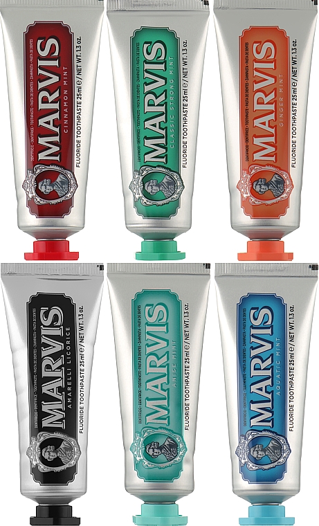Набір зубних паст - Marvis Toothpaste Flavor Collection Gift Set (toothpast/6x25ml) — фото N2
