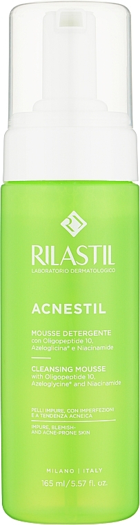 Делікатний очищувальний мус для шкіри обличчя, схильної до акне - Rilastil Acnestil Mousse — фото N1