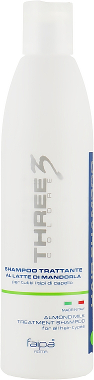 Шампунь с миндальным молочком для всех типов волос - Faipa Roma Three Colore Treatment Shampoo with Almond Milk — фото N3