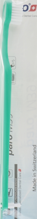 Зубная щетка, с монопучковой насадкой (полиэтиленовая упаковка), бирюзовая - Paro Swiss M39 Toothbrush — фото N1