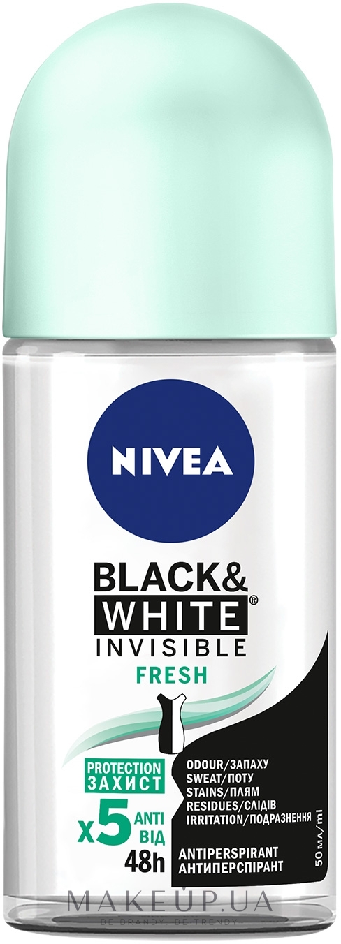 Антиперспірант "Чорне та Біле. Невидимий" - NIVEA Black & White Invisible Fresh Anti-Perspirant — фото 50ml