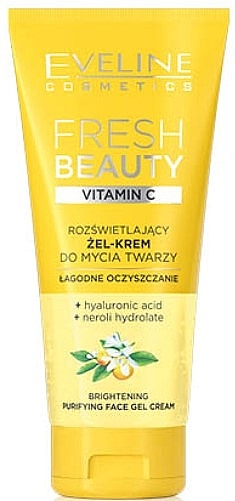 Осветляющий гель-крем для умывания с витамином C - Eveline Cosmetics Fresh Beauty Brightening Purifying Face Gel Cream — фото N1