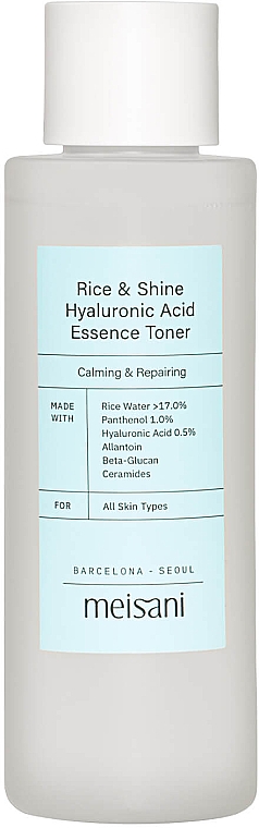 Тонік для обличчя - Meisani Rice & Shine Hyaluronic Acid Essence Toner — фото N1