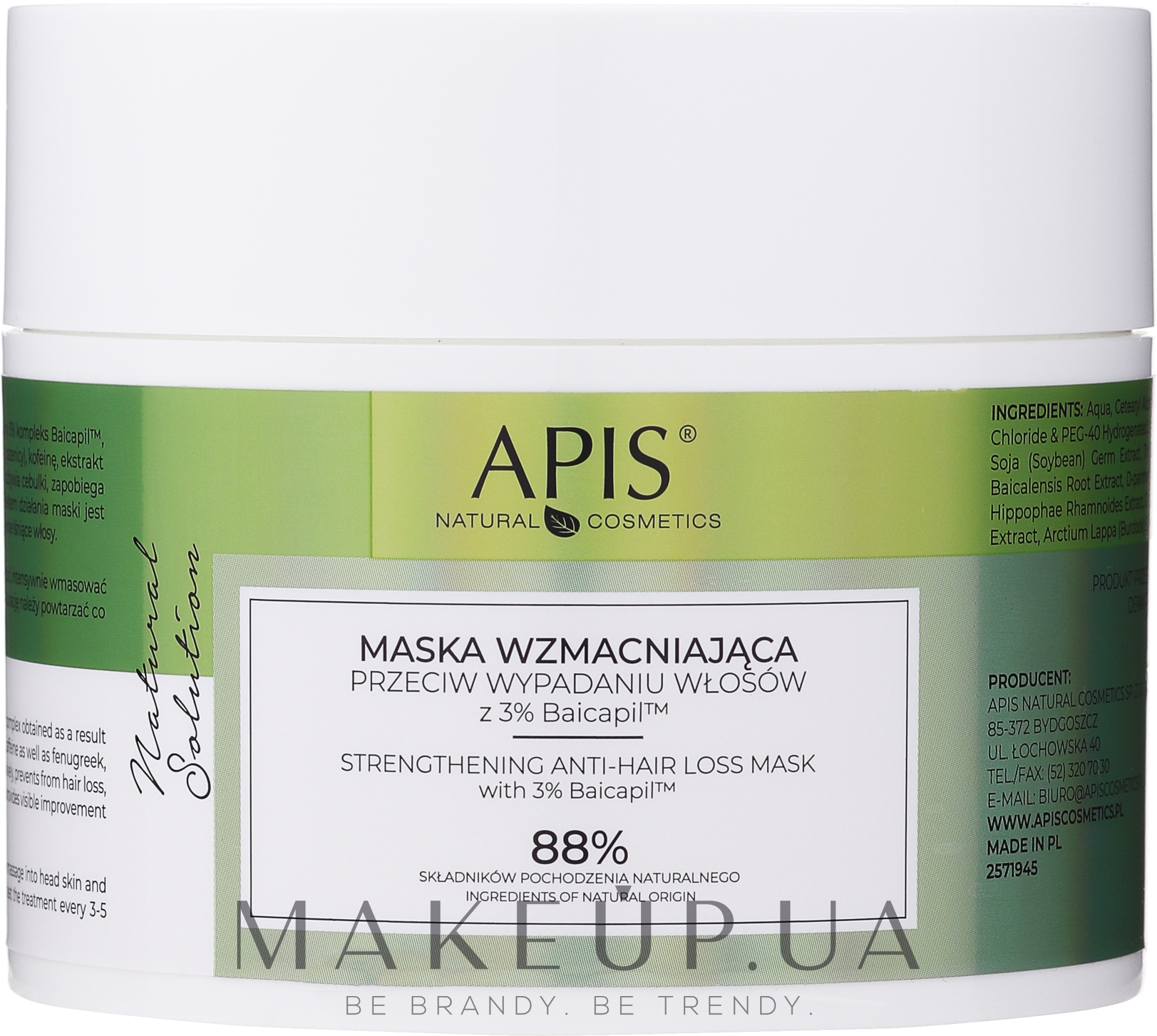 Зміцнювальна маска для волосся - APIS Professional Natural Solution Mask — фото 200ml