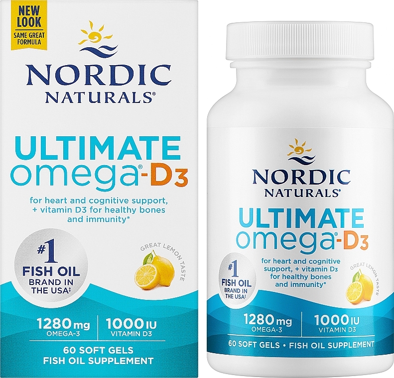Харчова добавка "Омега D3" - Nordic Naturals Ultimate Omega-D3 Lemon — фото N2
