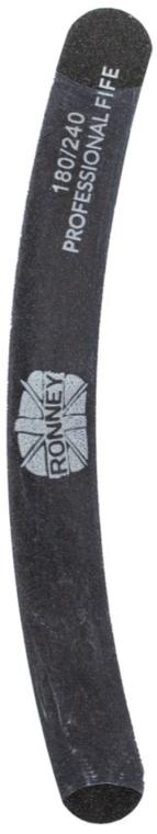 Пилочка для ногтей, 180/240, черная, "RN 00253" - Ronney Professional — фото N1
