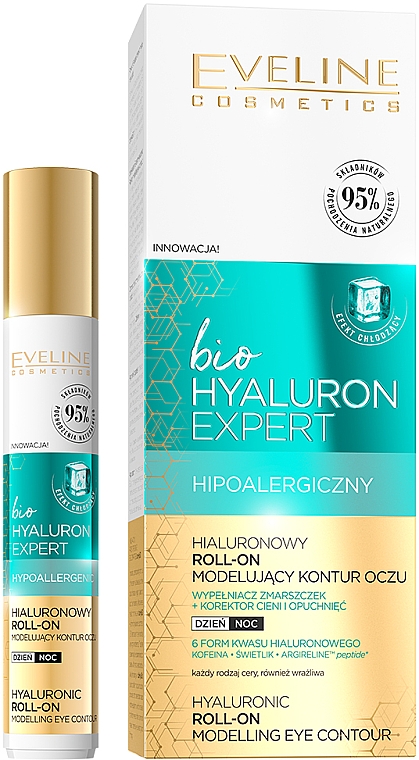 Средство для кожи вокруг глаз - Eveline Cosmetics Bio Hyaluron Expert Hyaluronic Roll-on Modelling Eye Contour