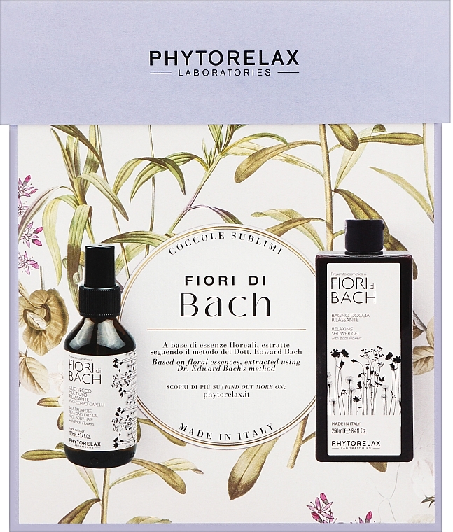 Набір - Phytorelax Laboratories Bach Flowers (sh/gel/250ml + oil/100ml) — фото N1
