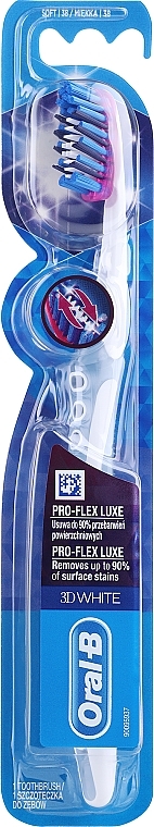 Зубна щітка, м'яка, сіра - Oral-B Proflex 3D White Luxe 38 Soft — фото N1