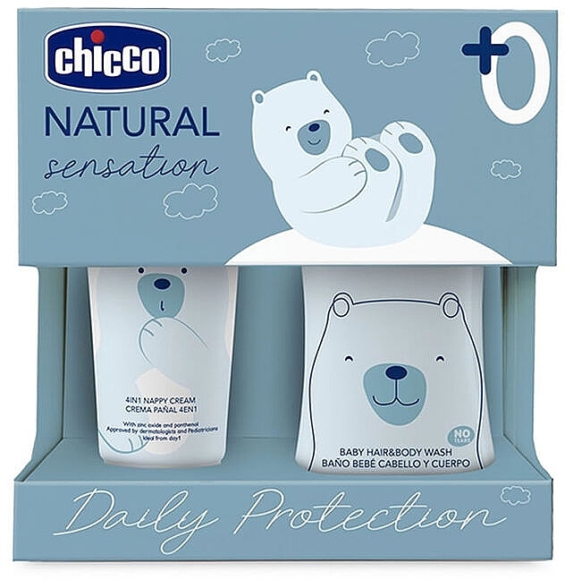 Набір - Chicco Natural Sensation Daily Protection Set (b/cr/100ml + gel/wash/200ml) — фото N1
