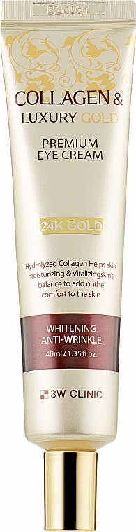 Крем для шкіри навколо очей - 3W Clinic Collagen & Luxury Gold Eye Cream