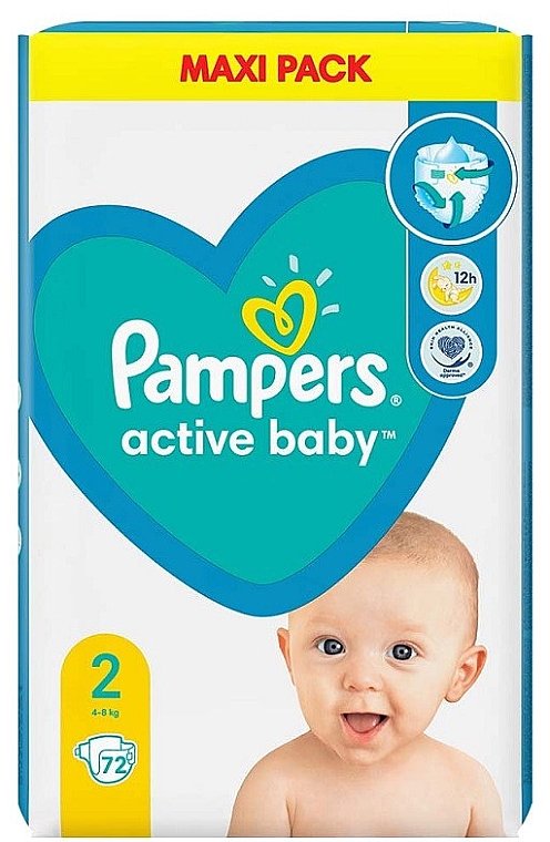 Підгузки Pampers Active Baby 2 (4-8 кг), 72 шт. - Pampers — фото N1