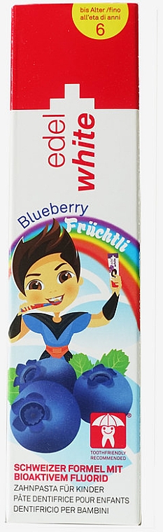 Дитяча зубна паста "Чорниця" - Edel+White Blueberry Tothpaste — фото N1