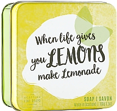 Мыло для тела в металлической коробке "Лимон" - Scottish Fine Fruits Lemons Soap — фото N1
