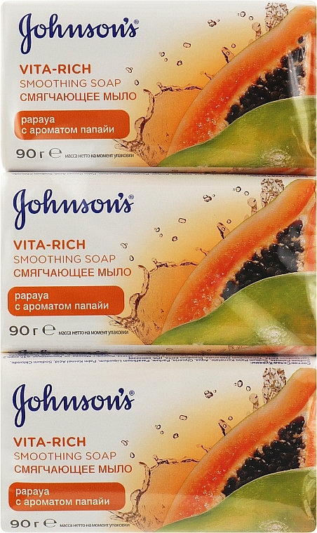 Мило пом’якшувальне з екстрактом папаї - johnson's Body Care Vita-Rich  — фото N3