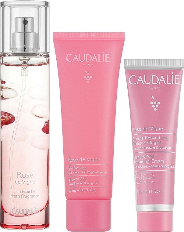 Caudalie Rose De Vigne - Набор (edt/50ml + sh/gel/50ml + h/cr30ml) — фото N2