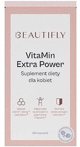 Витамины, 30 капсул - Beautifly Suplement Diety Vitamin Extra Power — фото N1
