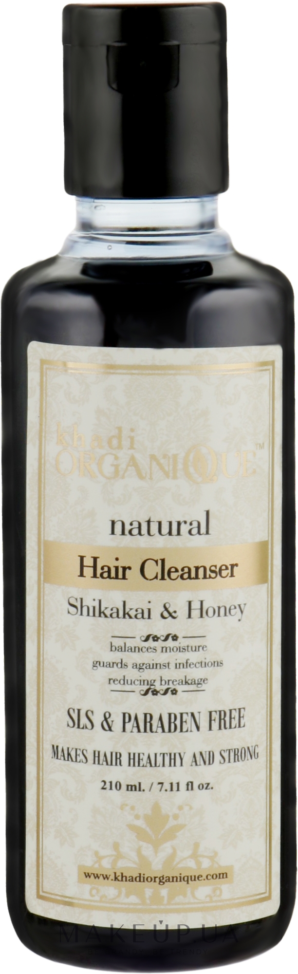 Натуральний трав'яний безсульфатний аюрведичний шампунь "Шикакай і мед" - Khadi Organique Shikakai Honey Hair Cleanser — фото 210ml