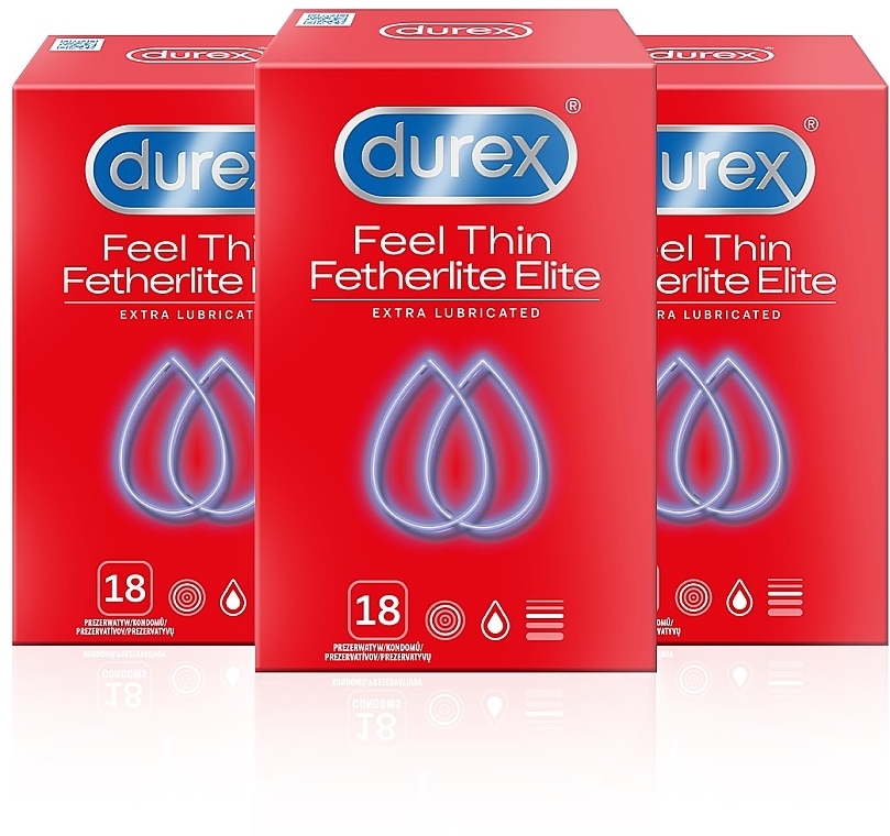 Презервативы, 3*18 шт - Durex Feel Thin Extra Lubricated — фото N1