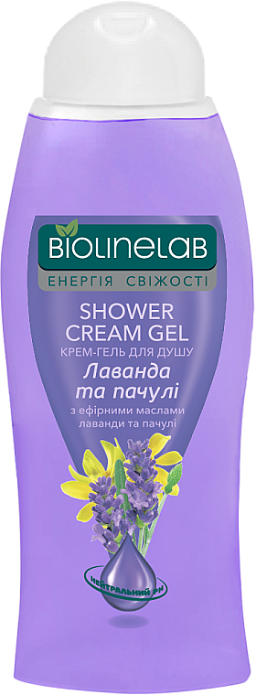 Крем-гель для душу "Лаванда та пачулі" - Biolinelab Shower Cream Gel — фото N1