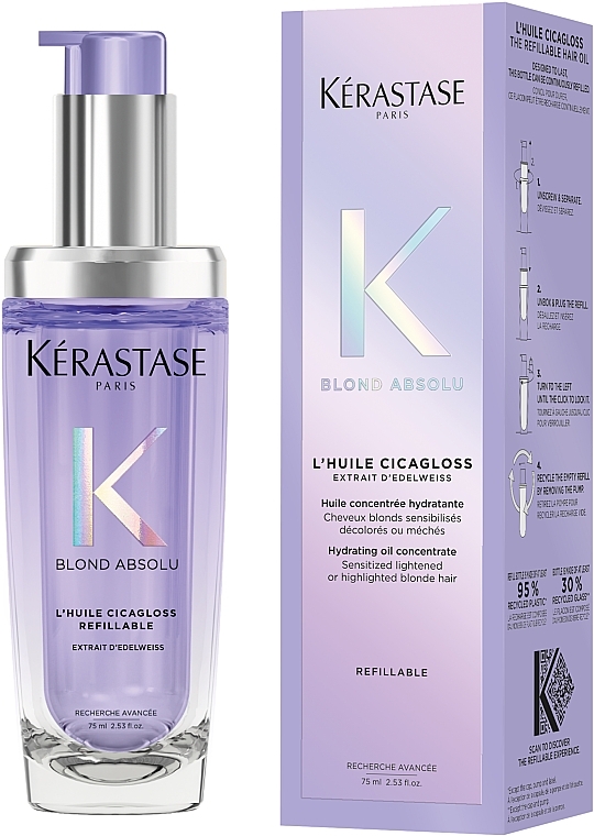 Увлажняющее масло для волос - Kerastase Blond Absolu Cicagloss Hydrating Oil Concentrate Refillable — фото N2