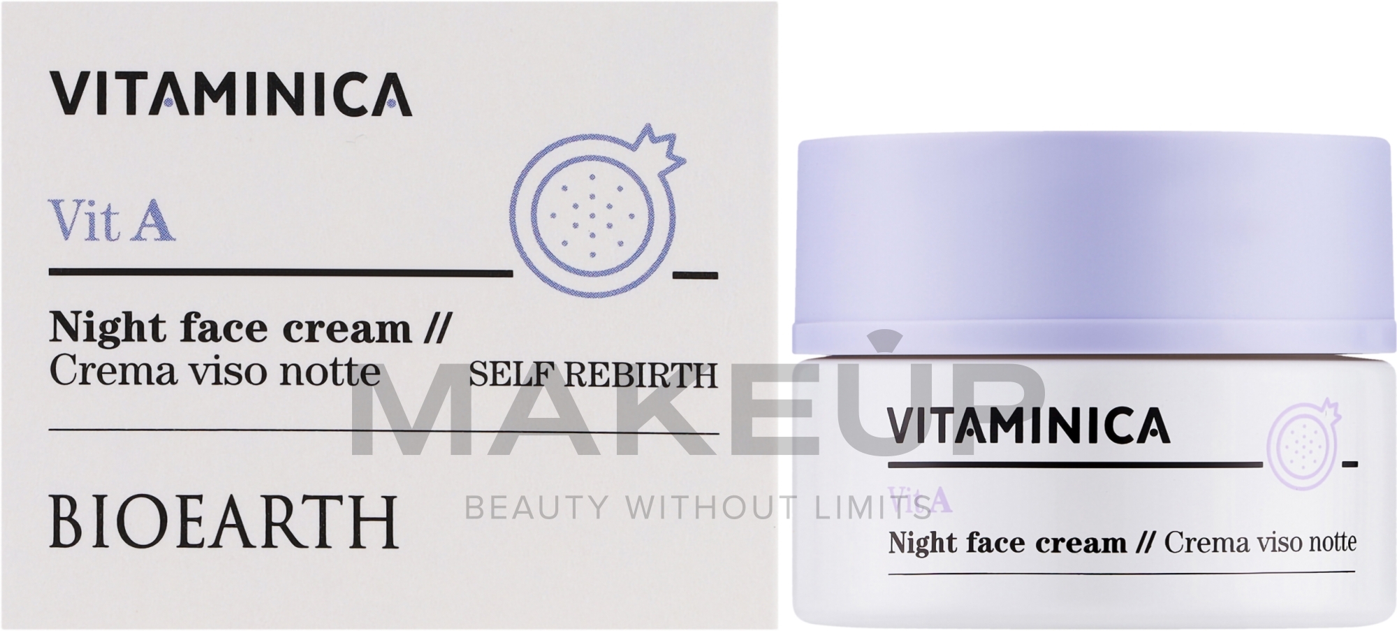 Ночной крем для лица - Bioearth Vitaminica Vit A Night Face Cream — фото 50ml