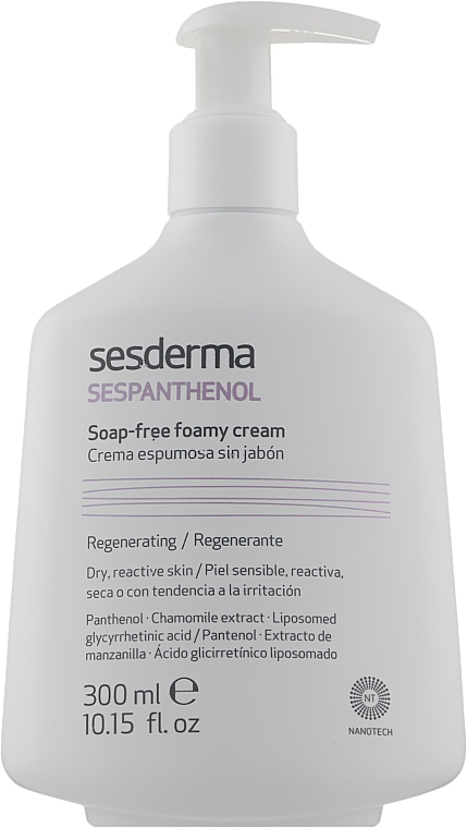 Гель-пінка для вмивання - SesDerma Sespanthenol Soap-Free Foamy Cream