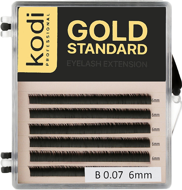 Накладные ресницы Gold Standart B 0.07 (6 рядов: 6 мм) - Kodi Professional — фото N1
