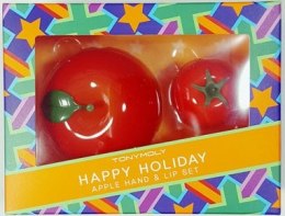 Парфумерія, косметика Набір  - Tony Moly Happy Holiday Apple Hand And Lip Set (h/cr/30ml + lip/balm/7.2g)