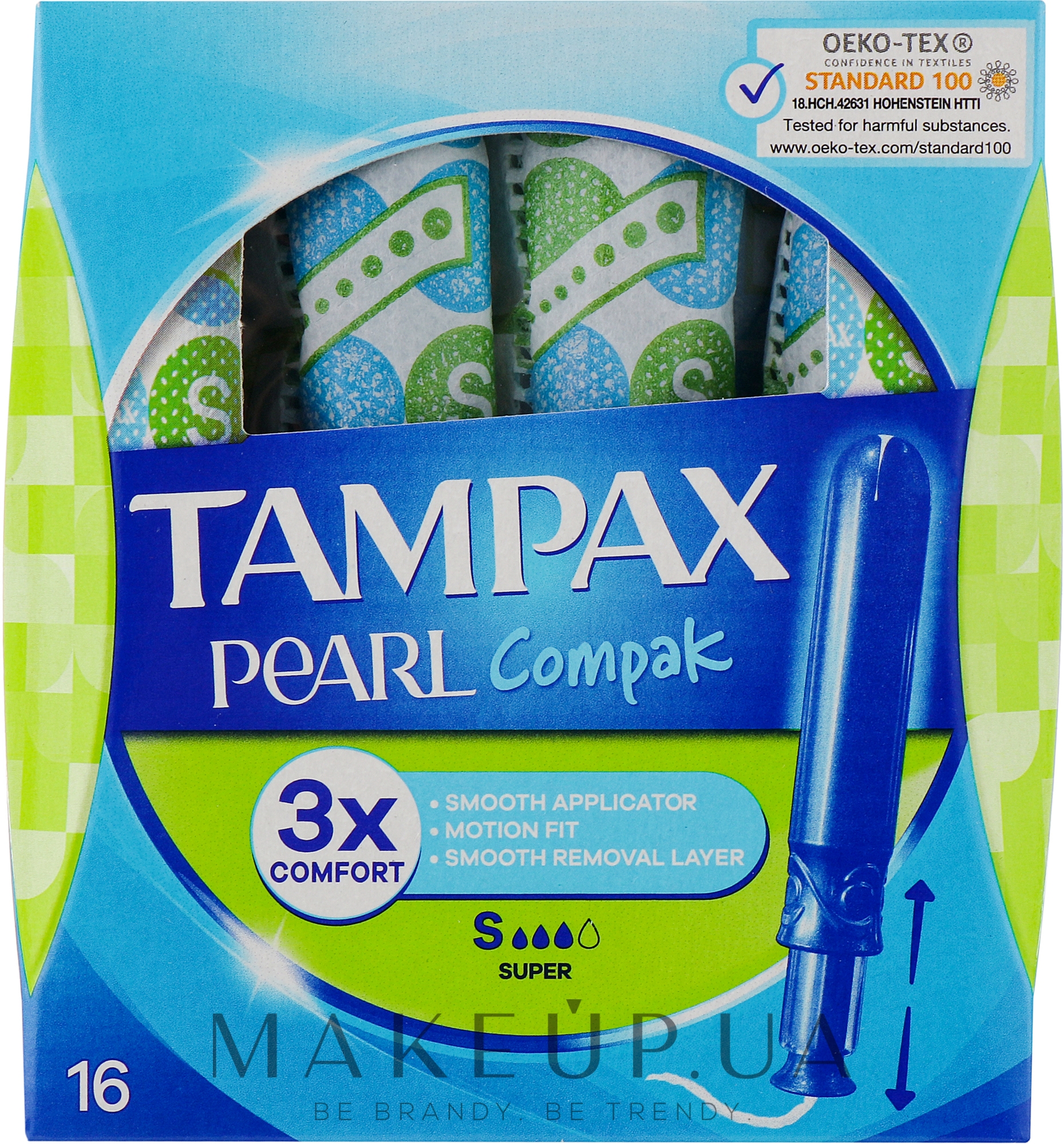 Тампони з аплікатором, 16 шт. - Tampax Pearl Compak Super — фото 16шт