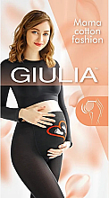 УЦЕНКА Хлопковые колготки для беременных с узором "Mama Cotton Fashion 001", nero - Giulia * — фото N1