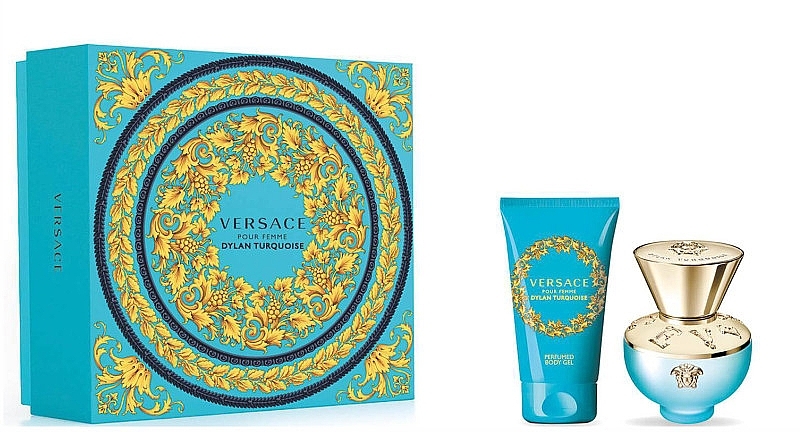 Versace Dylan Turquoise Pour Femme - Набір (edt/100ml + b/gel/100ml + sh/gel/100ml + bag) — фото N1