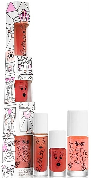 Набор - Nailmatic Kids Set Egyptian (lip/gloss/6.5ml + nail/polish/8ml + b/gloss/20ml) — фото N1